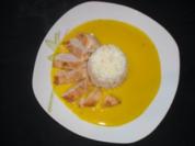 Kürbis-Curry Hähnchen mit Reis - Rezept
