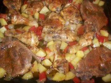 Aus dem Backofen - Hähnchen - Fleischpfanne - Rezept - Bild Nr. 2