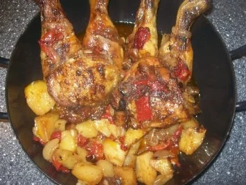 Aus dem Backofen - Hähnchen - Fleischpfanne - Rezept - Bild Nr. 5