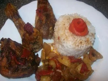 Aus dem Backofen - Hähnchen - Fleischpfanne - Rezept