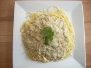 Rezept: Spaghetti mit Weißwein - Thunfisch - Sauce Spaghetti mit Weißwein - Thunfisch - Sauce - Rezept