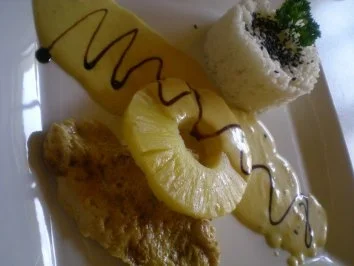 Pute mit Ananas sagt ja zu Basmatireis an Currysahne - Rezept