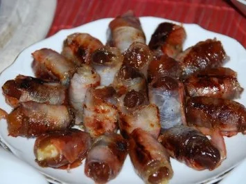 Rezept: gefüllte Datteln im Speckmantel gefüllte Datteln im Speckmantel - Rezept