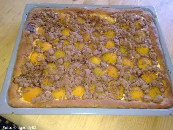 Schoko-Streuselkuchen mit Aprikosen - Rezept