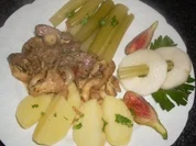 Leber-Pilz-Pfanne mit Staudensellerie..... - Rezept