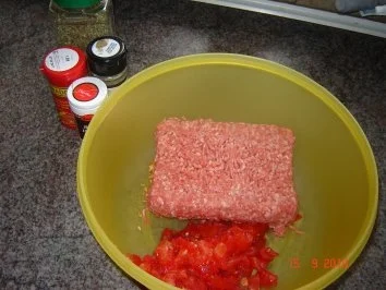 Rezept: Snack : Hackfleisch und Käse auf Toastbrot Bild Nr. 2 Snack : Hackfleisch und Käse auf Toastbrot - Rezept - Bild Nr. 2