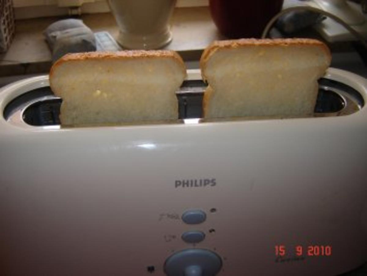 Snack : Hackfleisch und Käse auf Toastbrot - Rezept - Bild Nr. 4