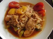 Pute : Gemüse mit Reis hilft dem Putenfleisch nicht zu verbrennen - Rezept