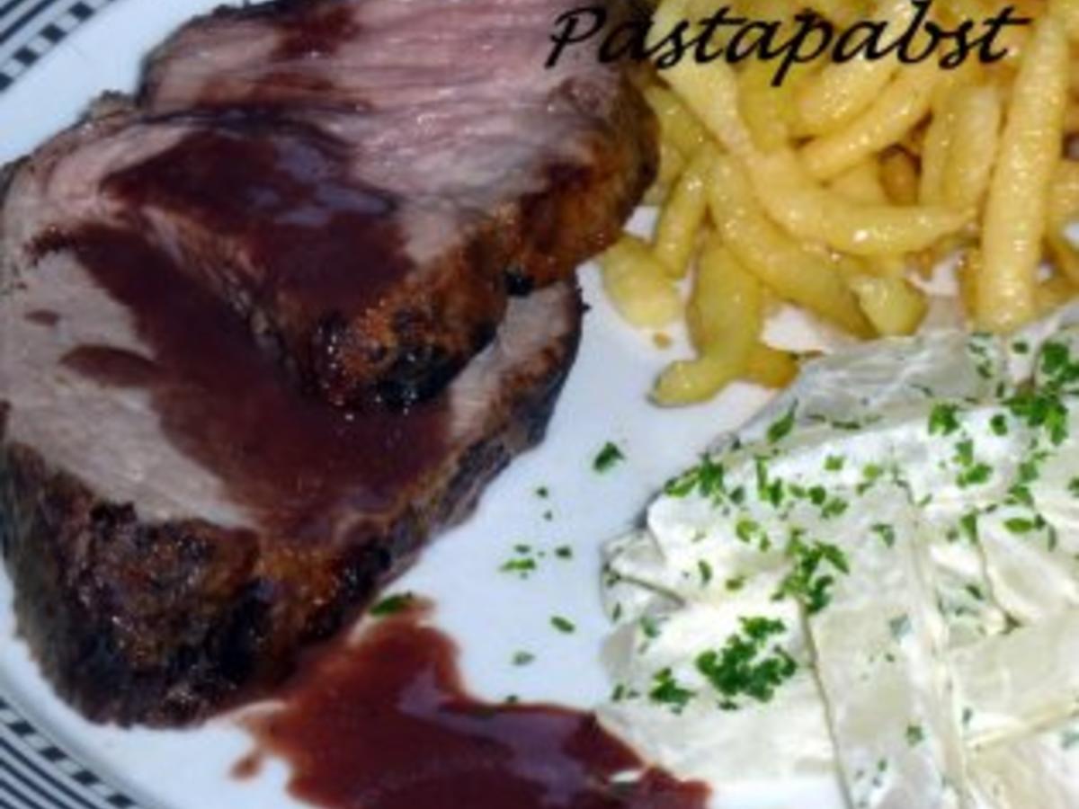 Schweinenackenbraten mit Rotweinsauce - einfach - von Pastapabst