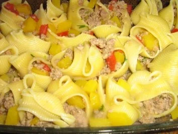 Kürbis - Hack in Muschelnudeln - Rezept - Bild Nr. 5