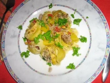 Kürbis - Hack in Muschelnudeln - Rezept - Bild Nr. 7