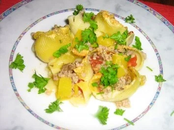 Kürbis - Hack in Muschelnudeln - Rezept - Bild Nr. 8