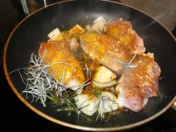 Hühnerbrüstchen in Curry-Mango-Sauce                  (Foto) - Rezept - Bild Nr. 4