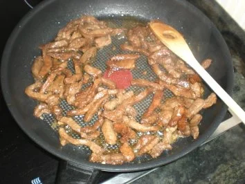 Fleisch: Rindfleischstreifen in Teriyakisauce mit Shiitakepilzen - Rezept - Bild Nr. 4