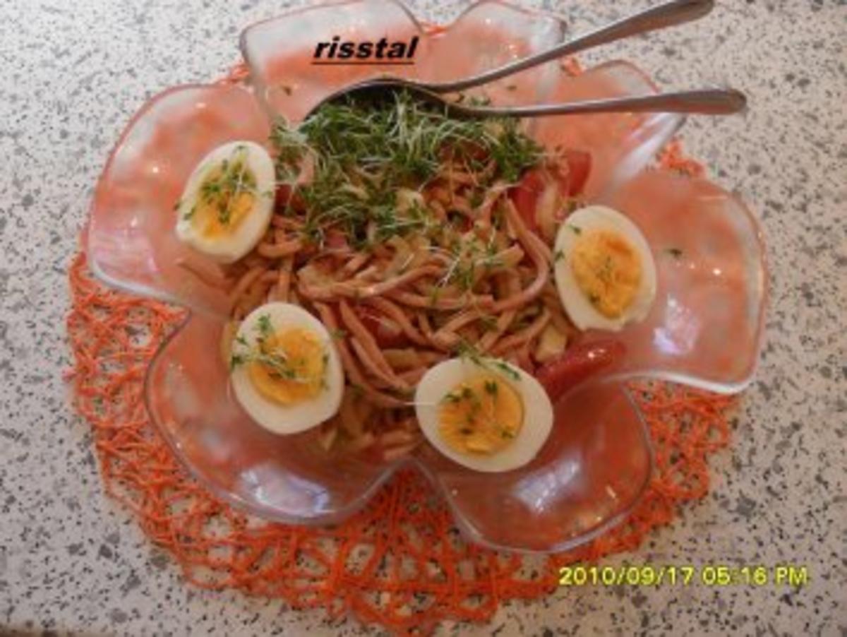 Salat  mit Wurst und Eiern - Rezept