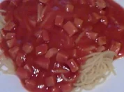 Nudeln mit Jagdwurstsoße - Rezept