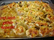Muschelnudeln gefüllt mit Hähnchenragout - Rezept