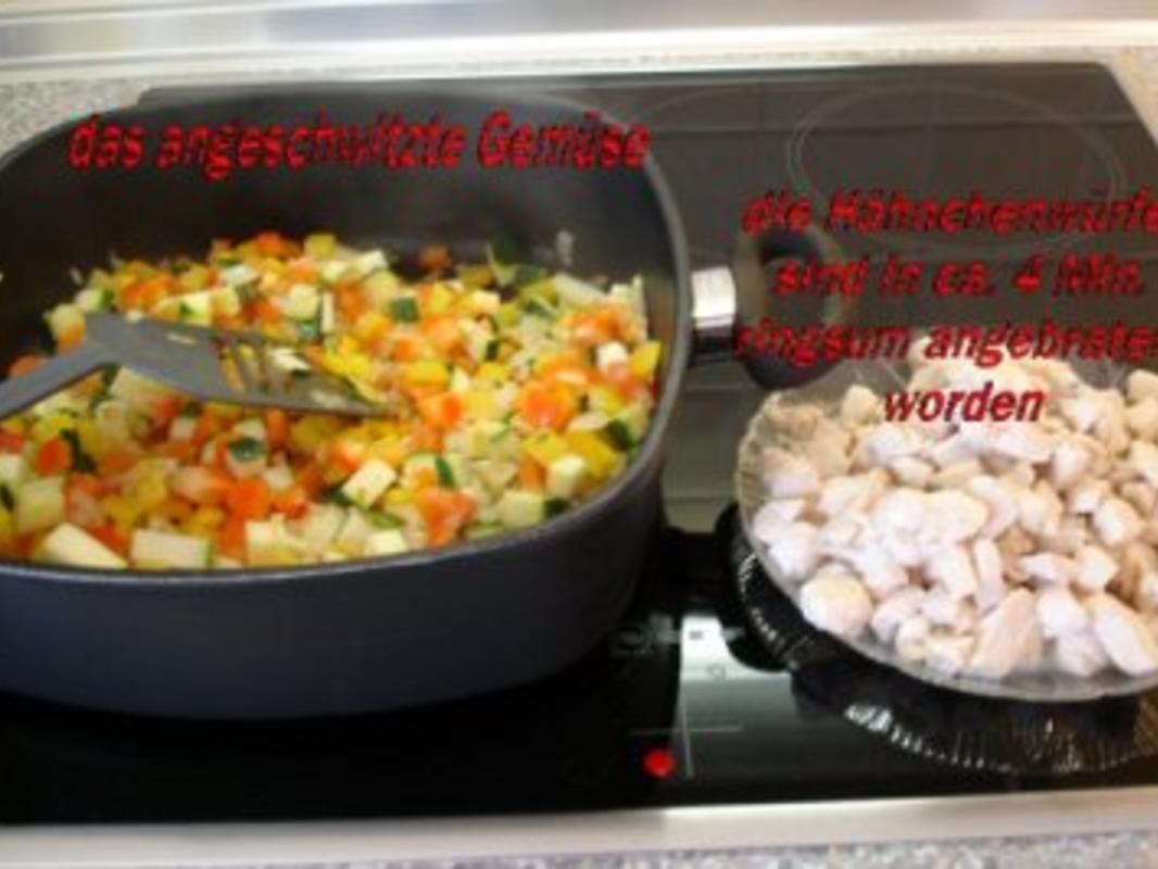 Muschelnudeln gefüllt mit Hähnchenragout - einfach - 68 kcal/100g