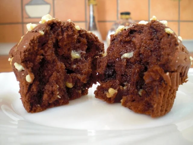 Schokomuffins mit weißer Schokolade - Rezept