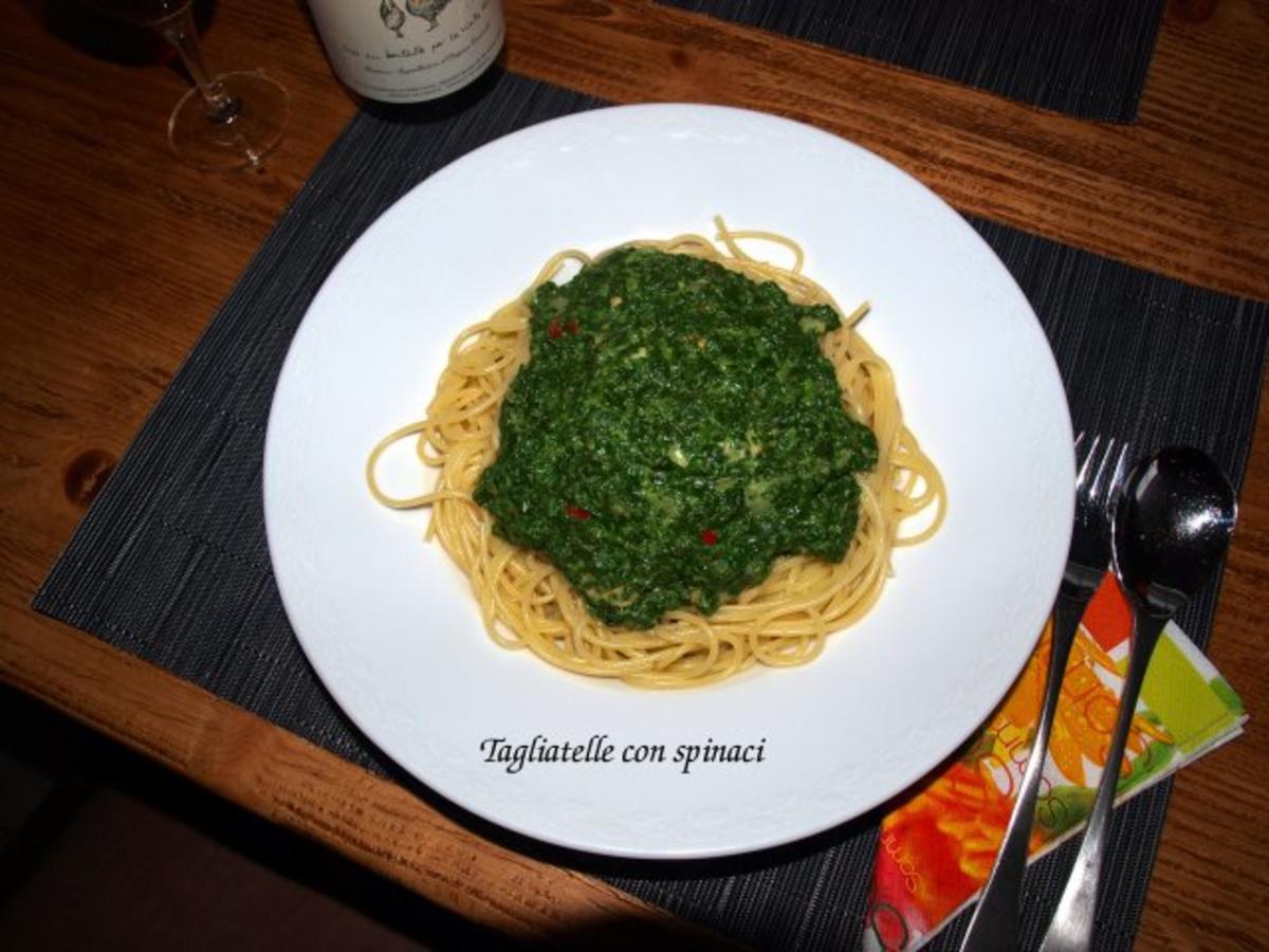 Tagliatelle con spinaci - Rezept