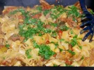 Papardelle in tomatisiertem Pilz-Safranrahm und Rinderstreifen - Rezept