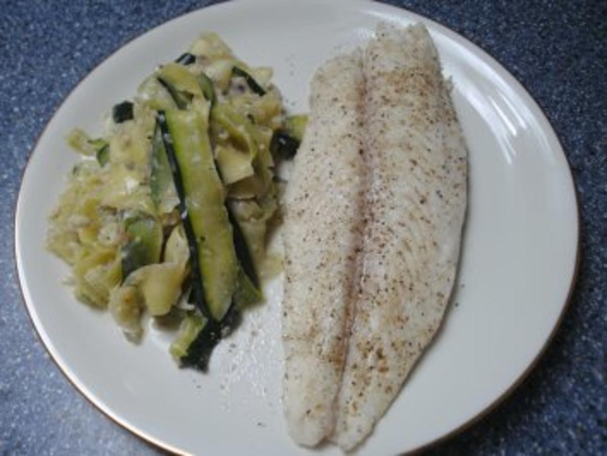 Fisch mit Zucchini-Nudeln - Rezept Eingereicht von Backfee1961