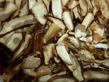 Rindergulasch in Burgunder-Steinpilzsauce an Klössen zu sahnigem Bohnensalat - Rezept - Bild Nr. 6