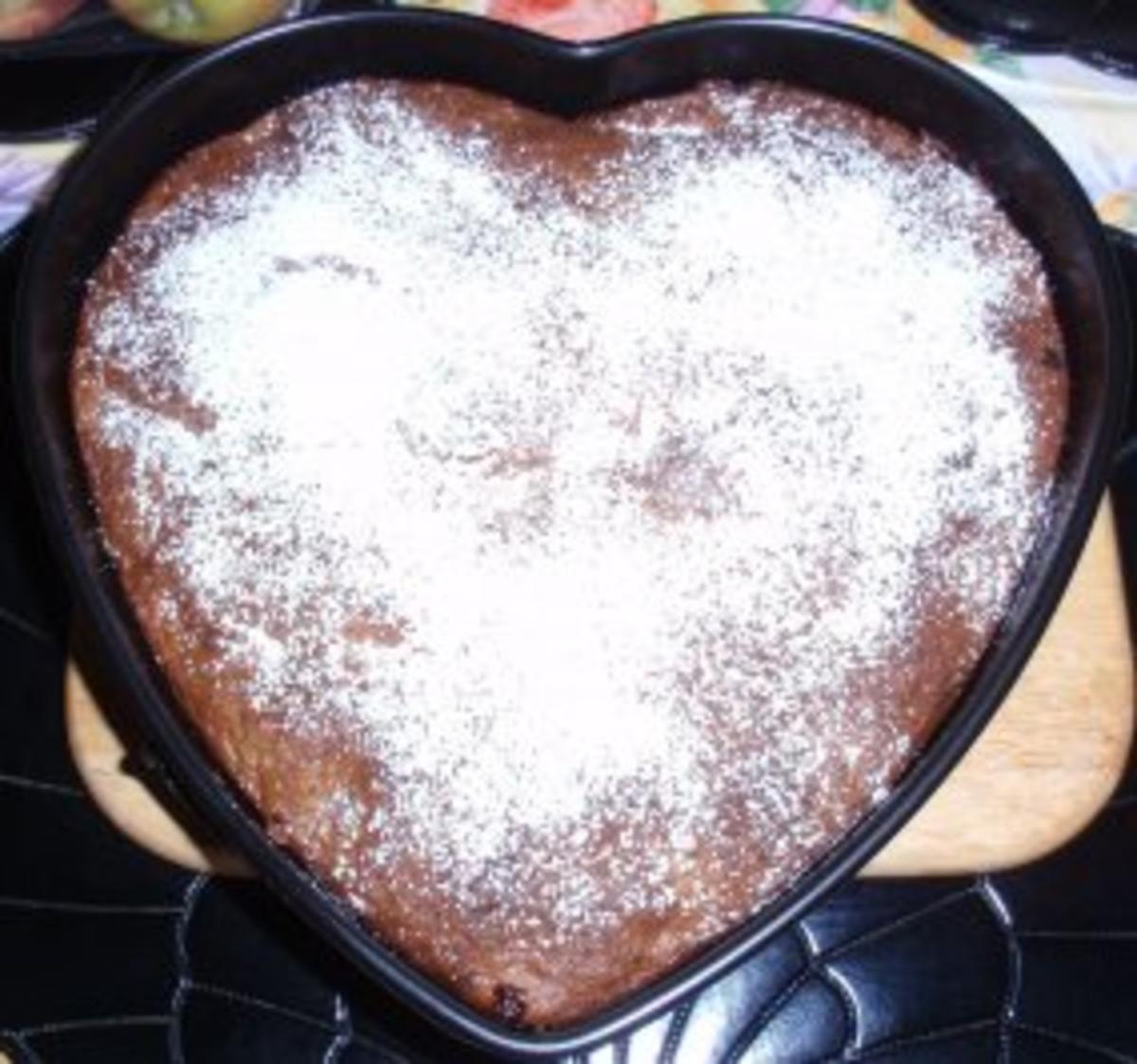 Bilder für Nuss-Schoko-Kuchen mit Schattenmorellen und Cranberries - Rezept