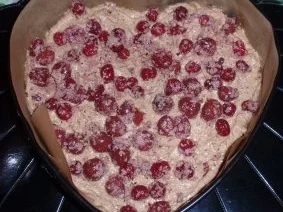 Nuss-Schoko-Kuchen mit Schattenmorellen und Cranberries - Rezept - Bild Nr. 8
