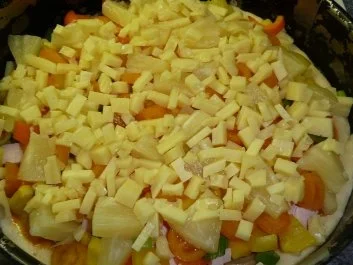 Rezept: Pizza mit Quark - Öl - Teig Pizza mit Quark - Öl - Teig - Rezept