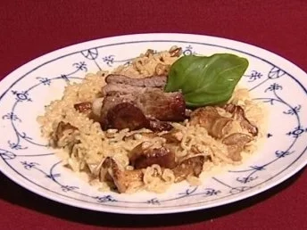 Kalbsröllchen mit Puntalette-Nudel-Risotto à la Tarantella (Anna Heesch) - Rezept