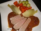 Rindersteak mit Cognac-Trauben-Pfeffer-Sauce - Rezept
