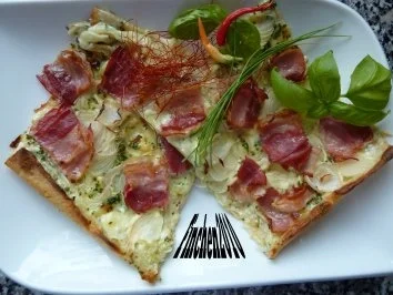 Flammkuchen mal schnell gemacht.. - Rezept