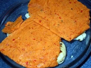 Hähnchenbrust unter Ajvar-Kruste mit Chilisauce und Reis - Rezept - Bild Nr. 5