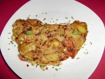 Restverwertung = herzhaftes Omelett - Rezept