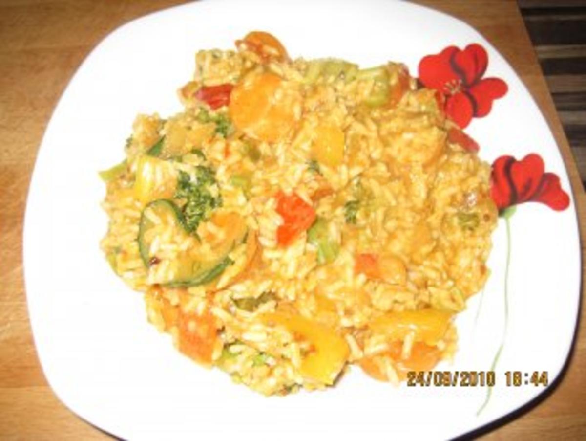 Bunte Curry-Gemüsepfanne mit Kokosmilch - Rezept