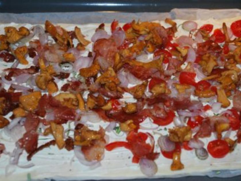 Pfifferling-Flammkuchen - Rezept mit Bild - kochbar.de