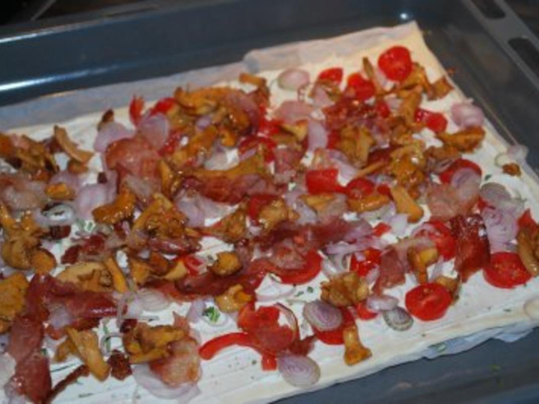 Pfifferling-Flammkuchen - Rezept mit Bild - kochbar.de