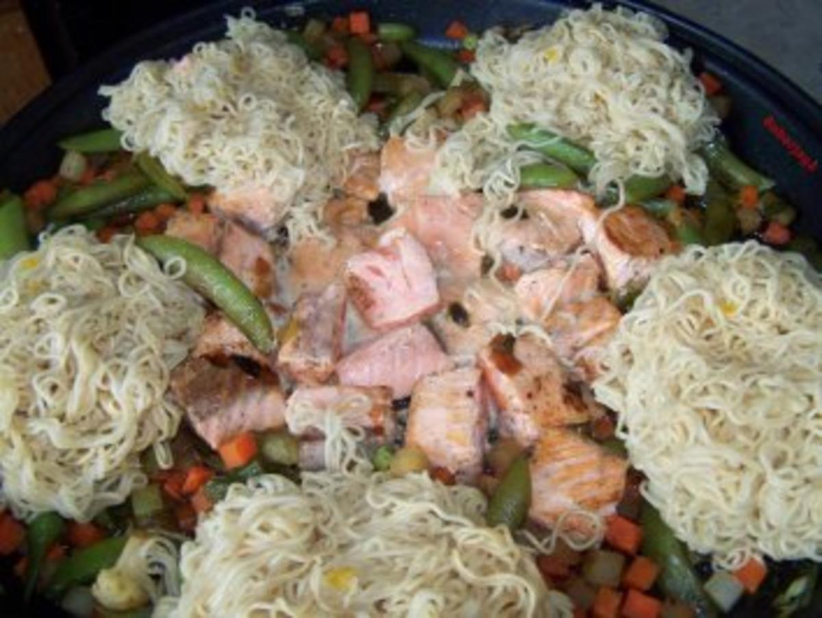 Bilder für Lachs-Nudelpfanne - Rezept