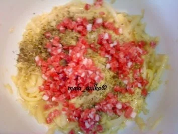 Rezept: Reibekuchen mit Schinkenwürfeln Bild Nr. 4 Reibekuchen mit Schinkenwürfeln - Rezept - Bild Nr. 4