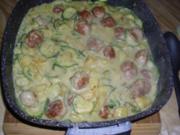 Zucchini-Pfanne mit Wurstklößchen - Rezept