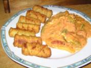 Paprikarahm- Schnitzel mit Kroketten - Rezept