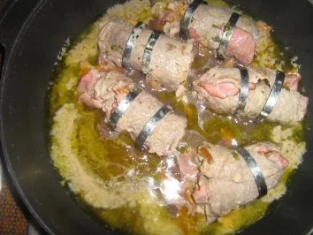 Rinderrouladen Jägerart an Bohnengemüse und Kartoffelsalat - Rezept - Bild Nr. 5