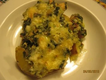 Lachs-Spinat mit Kartoffeln überbacken - Rezept