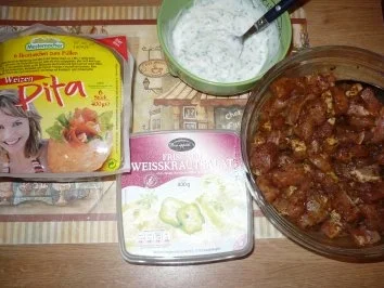 Pitataschen mit Gyros - Rezept