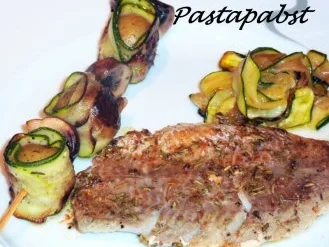 Rezept: Köhler mit Gemüse-Spieß Köhler mit Gemüse-Spieß - Rezept