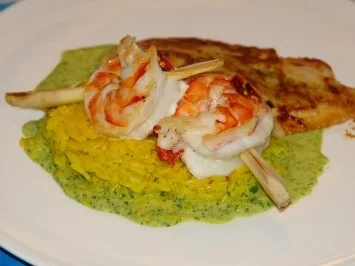 Rezept: "Schollenfilet trifft Tigergarnele" "Schollenfilet trifft Tigergarnele" - Rezept