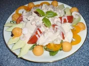 Rezept: Salatteller mit Krabben und Rรคucherforelle Salatteller mit Krabben und Rรคucherforelle - Rezept