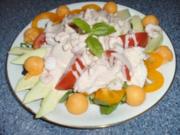 Salatteller mit Krabben und Räucherforelle - Rezept