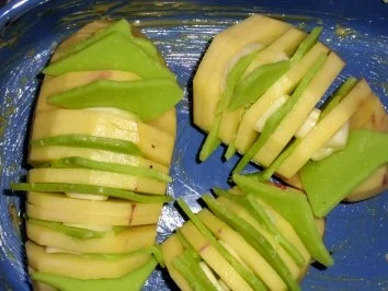 Fächerkartoffeln mit Wasabikäse - Rezept